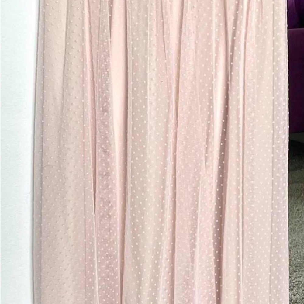 H&M Tulle Mesh Dot Soft Pink Elastic Waist Skirt medium - Picture 9 of 9